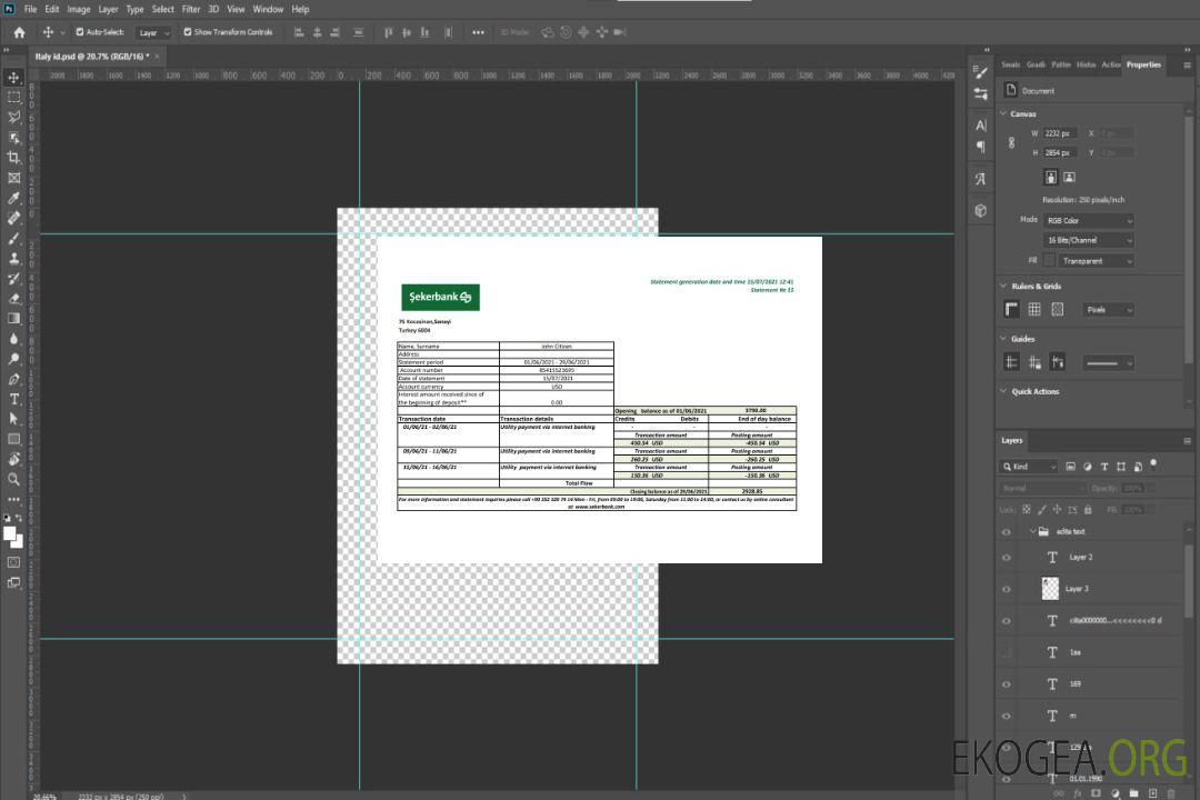 Turquie Sekerbank excel pdf template